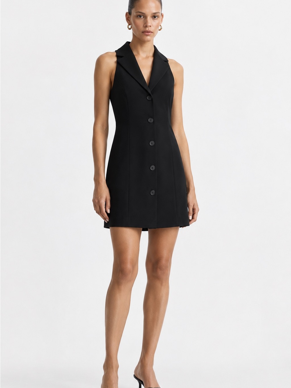 Mango Sleeveless Tuxedo Mini Dress